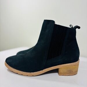 Reef Voyage Black Suede Leather Chelsea Ankle Boots Women's Size 8